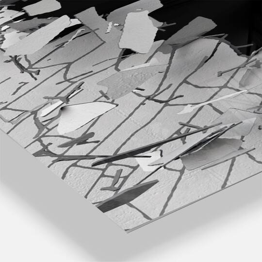 Designart Abstract Broken Wall 3D Design Multipanel Wall Clock